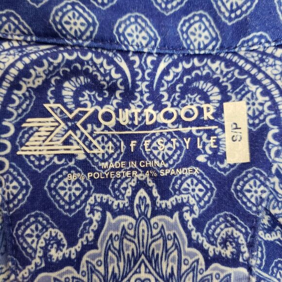 ZX Outdoor Lifestyle Dress Size Small Sport Dress V Neck Racerback Blue Paisley - Picture 7 of 8